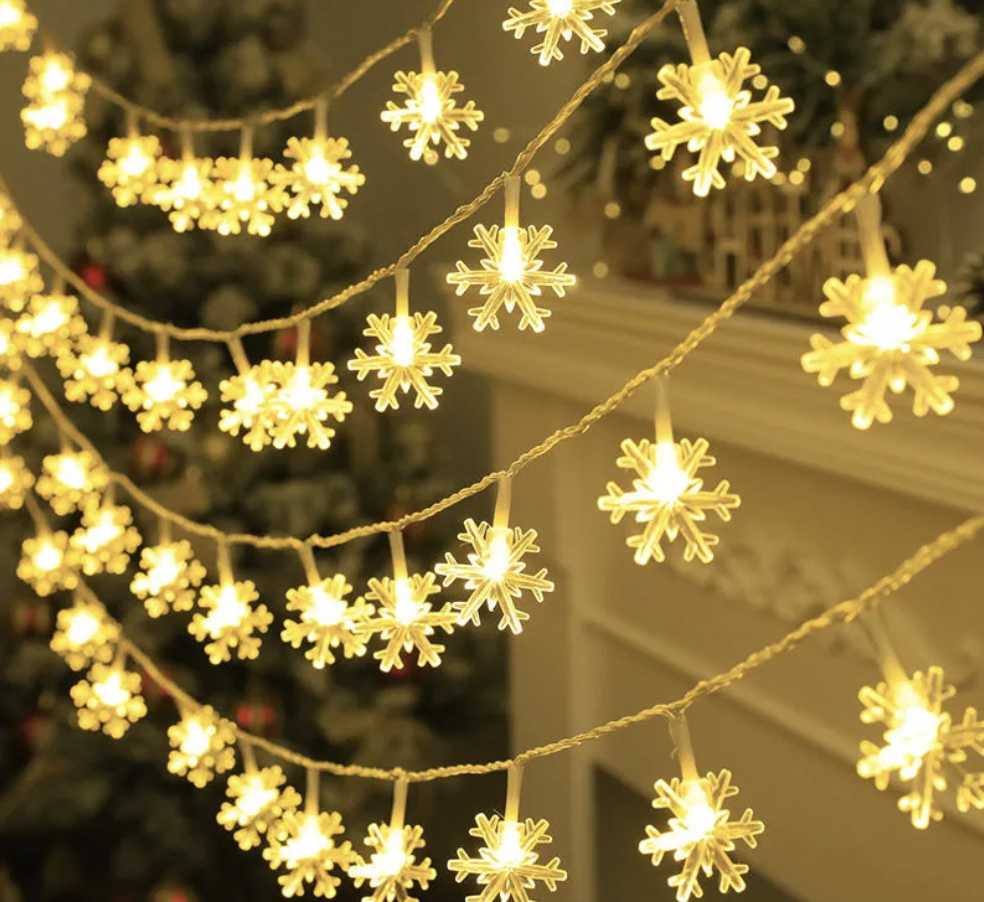 Ηλιακή γιρλάντα φωτισμού LED - Χιονονιφάδα - 5m+1m - 20D - 152868 - Warm White