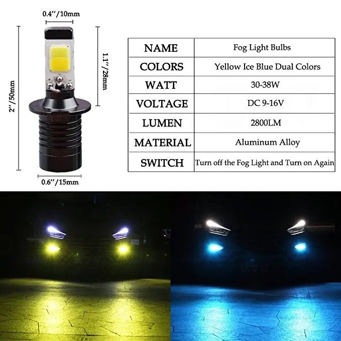 Φώτα ομίχλης LED - H11 - 608033 - Yellow
