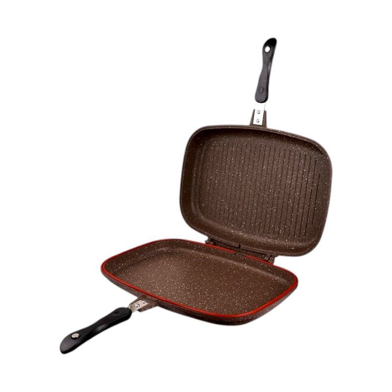 Διπλό αντικολλητικό τηγάνι Grill - CA007-F40-Brown - DSP - 610537 ΣΠΙΤΙ & ΚΑΤΟΙΚΙΔΙΟ>Οικιακά είδη>Είδη κουζίνας