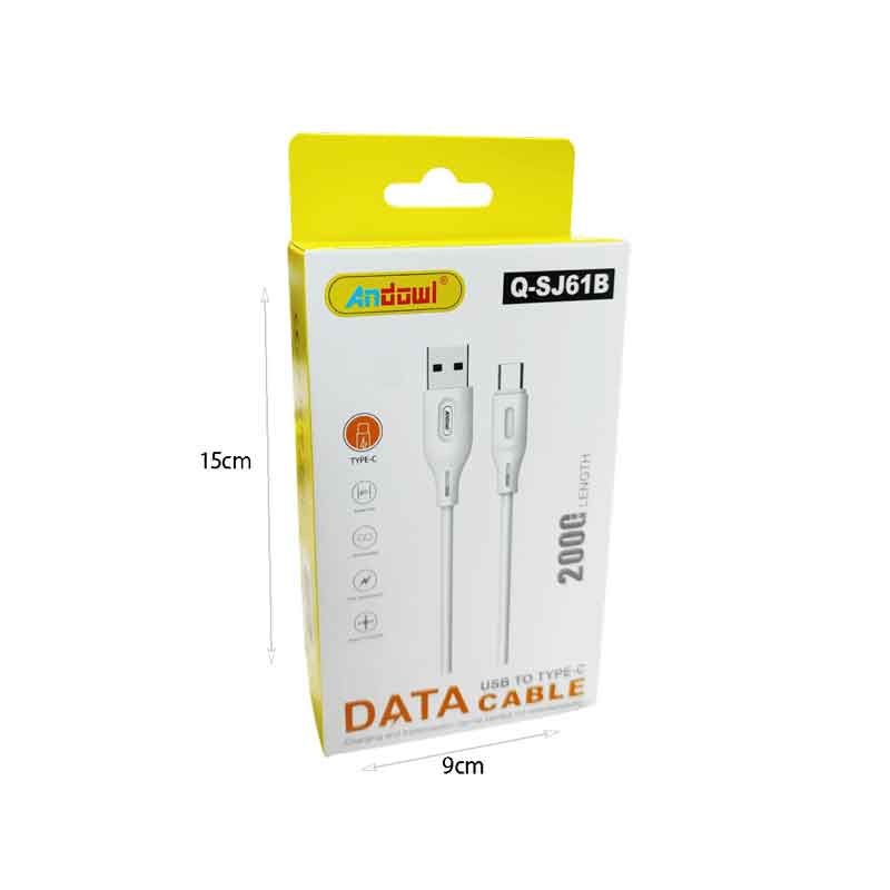Andowl Καλώδιο Φόρτισης USB σε Type-C 2m Q-SJ61B - USB to Type-C Data Cable GADGETS>Αξεσουάρ smartphone>Καλώδιο Δεδομένων