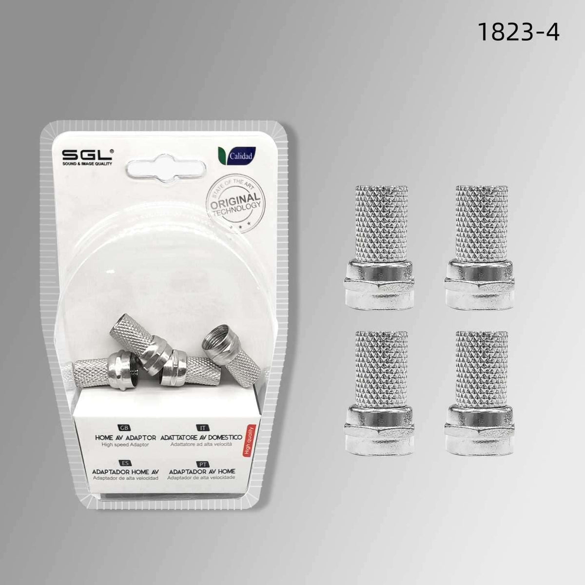 Βύσμα κεραίας TV Coaxial τύπου F - 4pcs - 1823-4 - Silver - 098692
