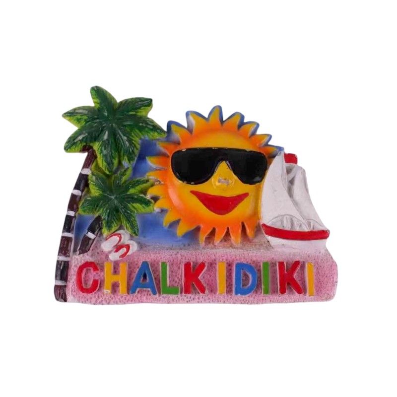 Tουριστικό μαγνητάκι Souvenir - Σετ 12pcs - Resin Magnet - Chalkidiki - 678099