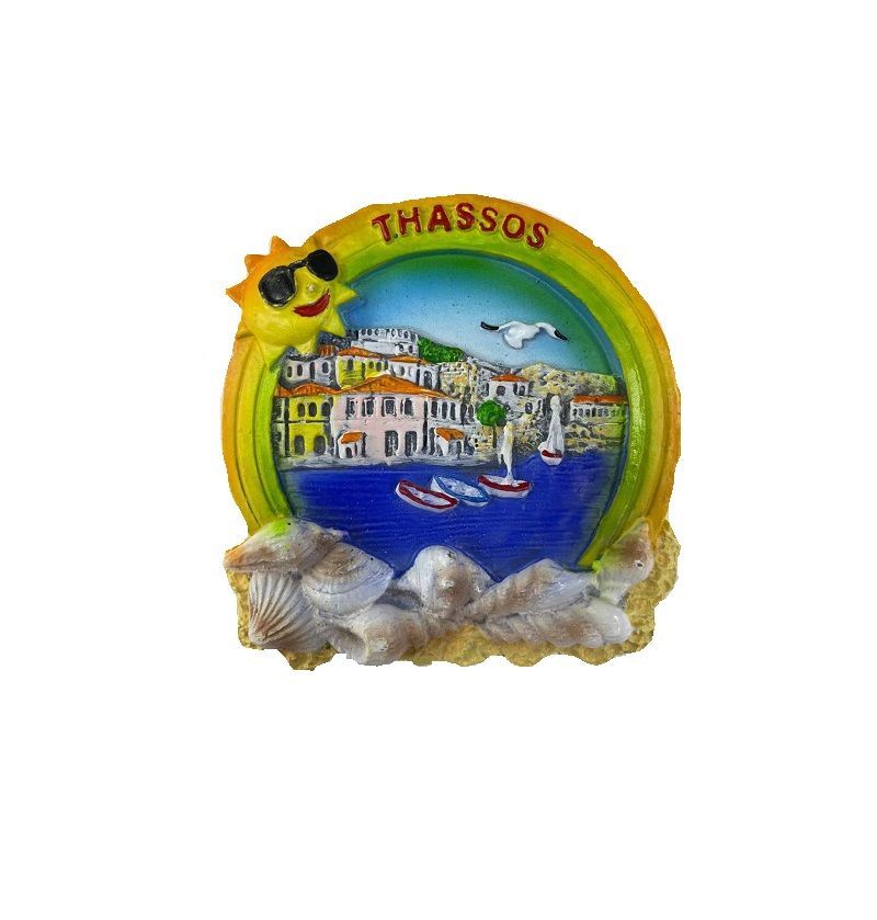 Tουριστικό μαγνητάκι Souvenir - Σετ 12pcs - Resin Magnet - Thassos - 678125
