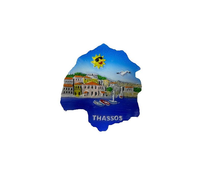 Tουριστικό μαγνητάκι Souvenir - Σετ 12pcs - Resin Magnet - Thassos - 678126