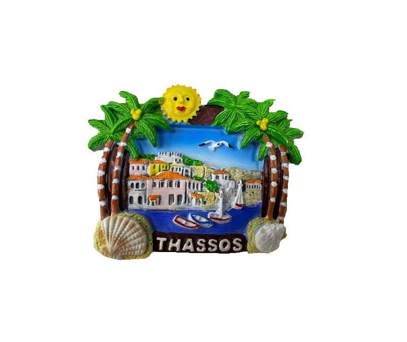 Tουριστικό μαγνητάκι Souvenir - Σετ 12pcs - Resin Magnet - Thassos - 678127