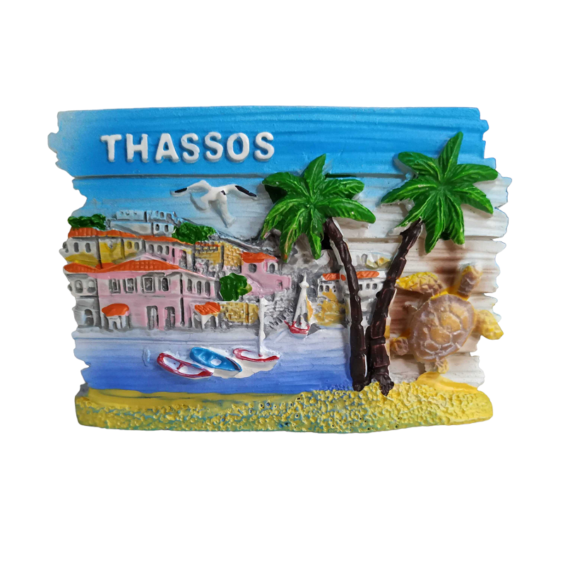 Tουριστικό μαγνητάκι Souvenir - Σετ 12pcs - Resin Magnet - Thassos - 678128