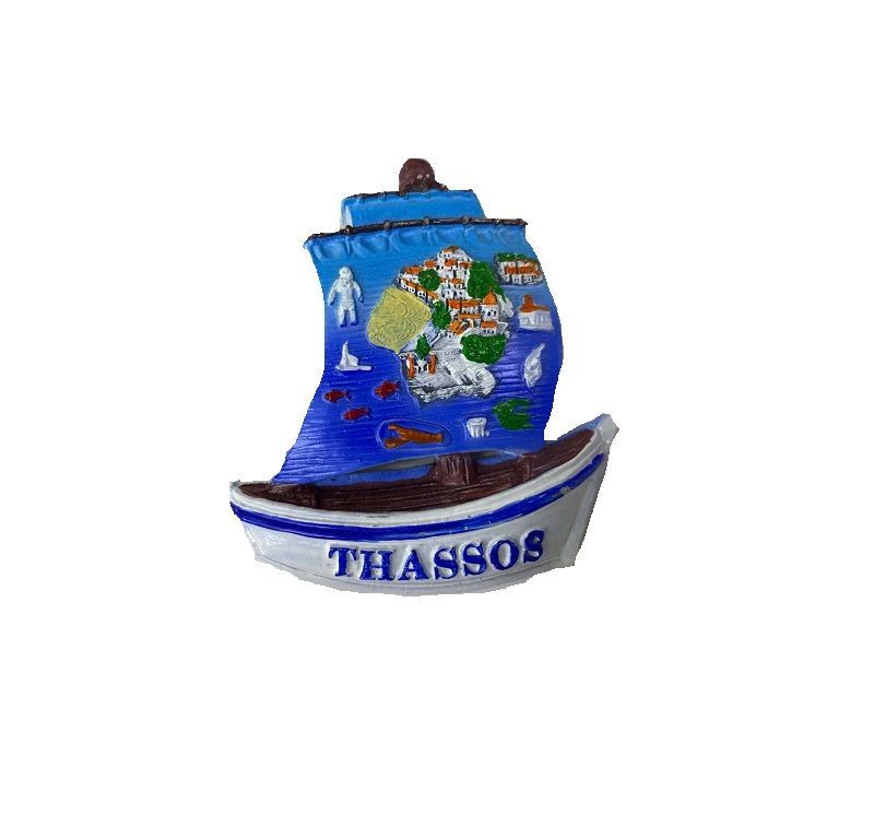 Tουριστικό μαγνητάκι Souvenir - Σετ 12pcs - Resin Magnet - Thassos - 678132