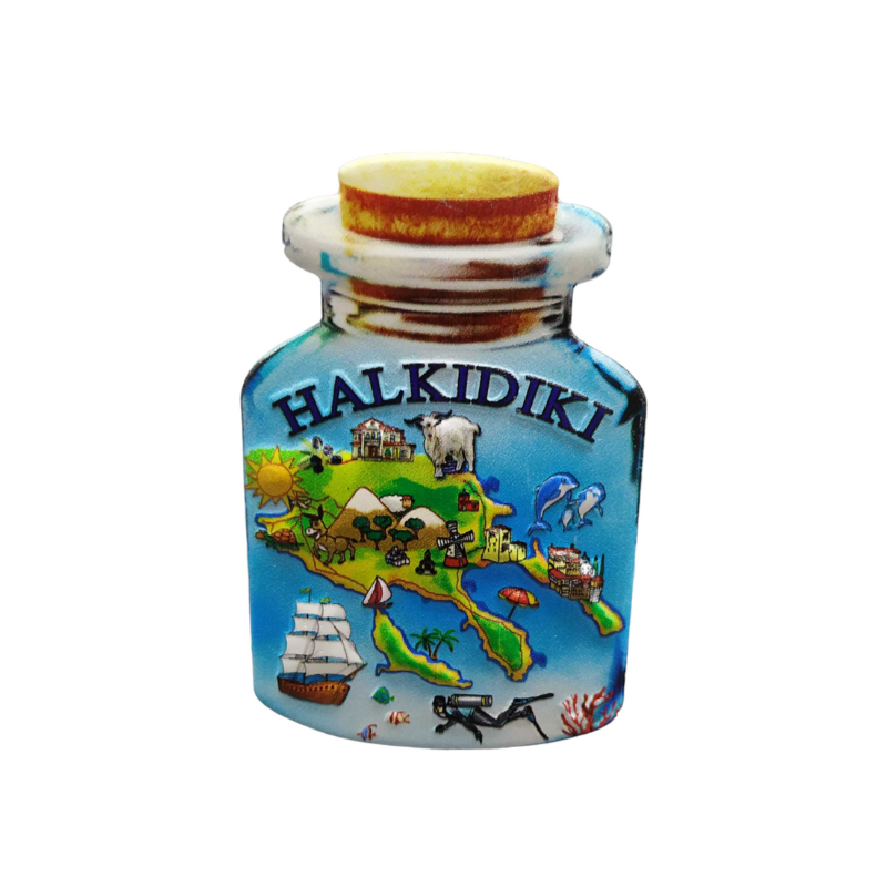Tουριστικό μαγνητάκι Souvenir - Σετ 12pcs - Resin Magnet - Halkidiki - 678306