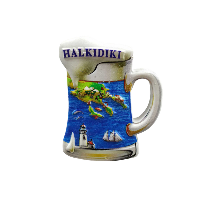 Tουριστικό μαγνητάκι Souvenir - Σετ 12pcs - Resin Magnet - Chalkidiki - 678308