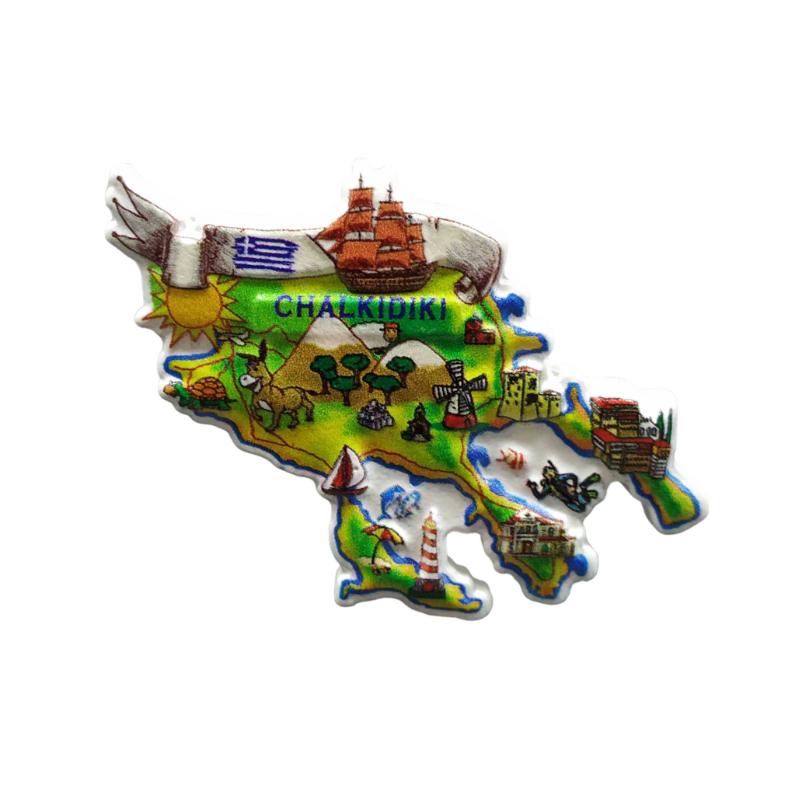 Tουριστικό μαγνητάκι Souvenir - Σετ 12pcs - Chalkidiki - 678309
