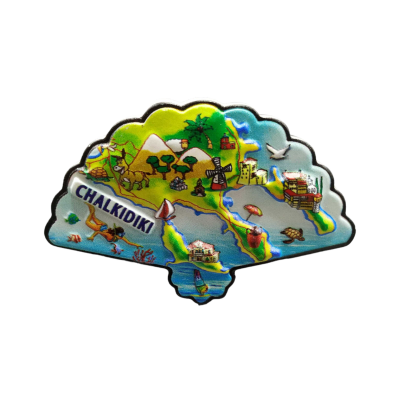 Tουριστικό μαγνητάκι Souvenir - Σετ 12pcs - Resin Magnet - Chalkidiki - 678311