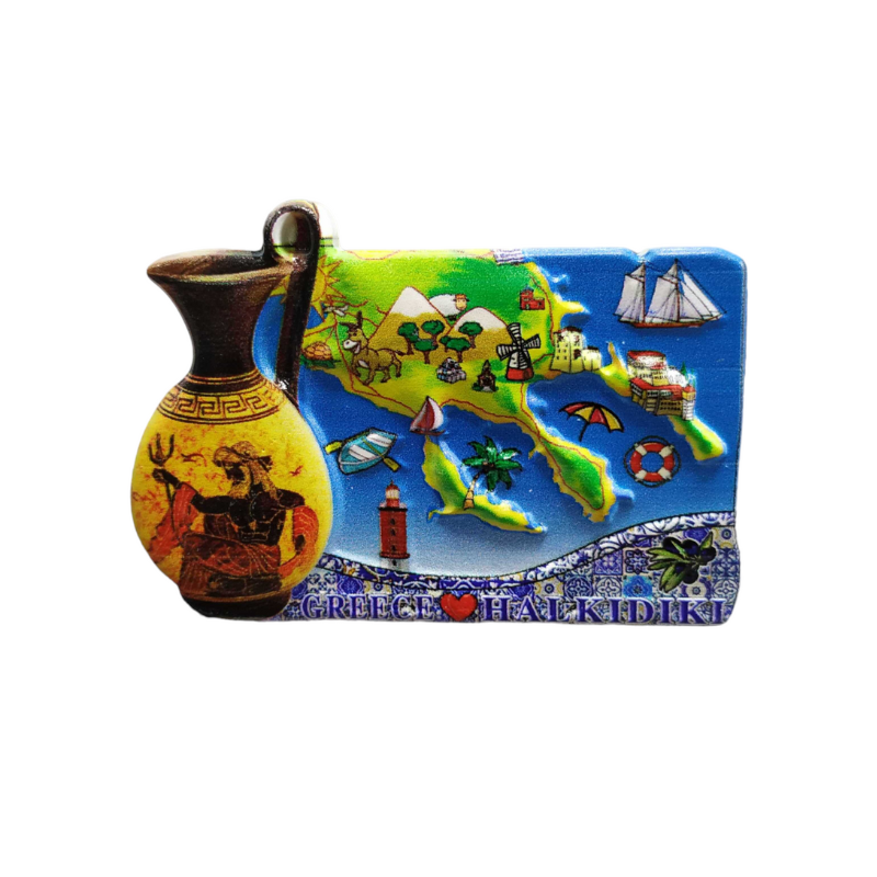 Tουριστικό μαγνητάκι Souvenir - Σετ 12pcs - Resin Magnet - Chalkidiki - 678314