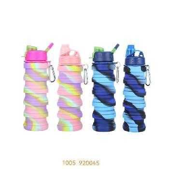 Πτυσσόμενο παγούρι σιλικόνης - 1005 - 500ml - 920045 - Blue/Light Blue