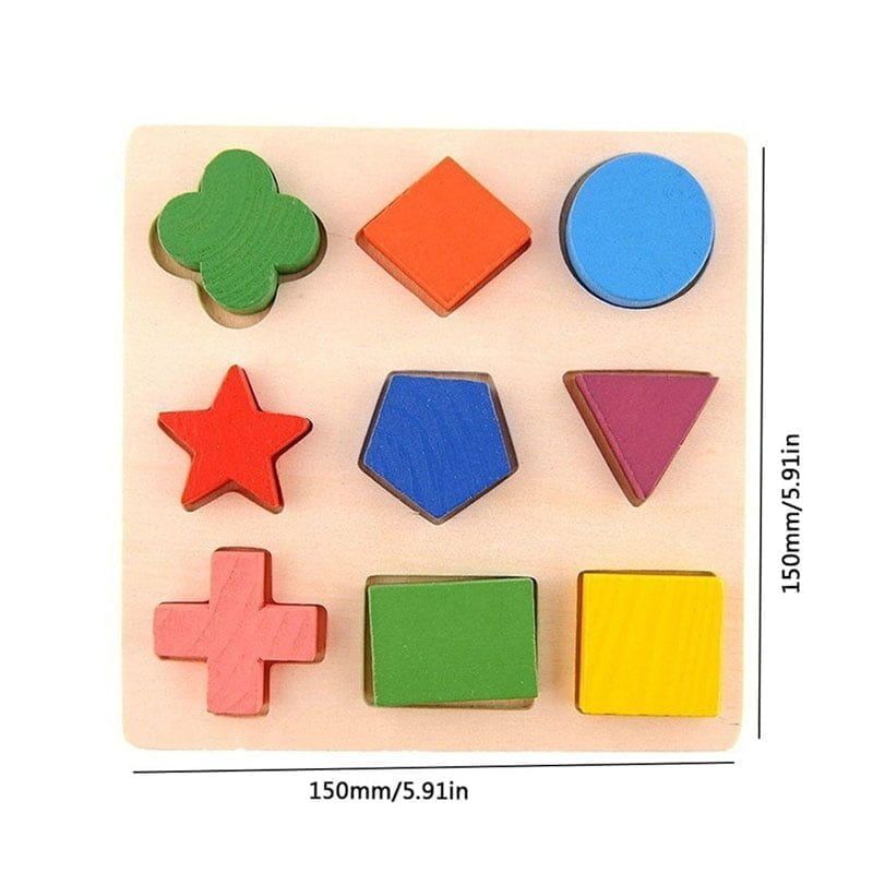 Ξύλινο Παιδικό Παζλ με Γεωμετρικά Σχήματα - Kids puzzle - Angel shopping