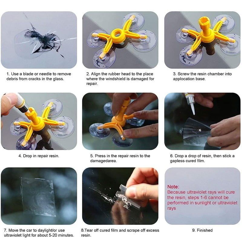 Jiageng Κιτ επισκευής παρμπρίζ αυτοκινήτου - DIY Car Windshield Repair Kit - Angel shopping
