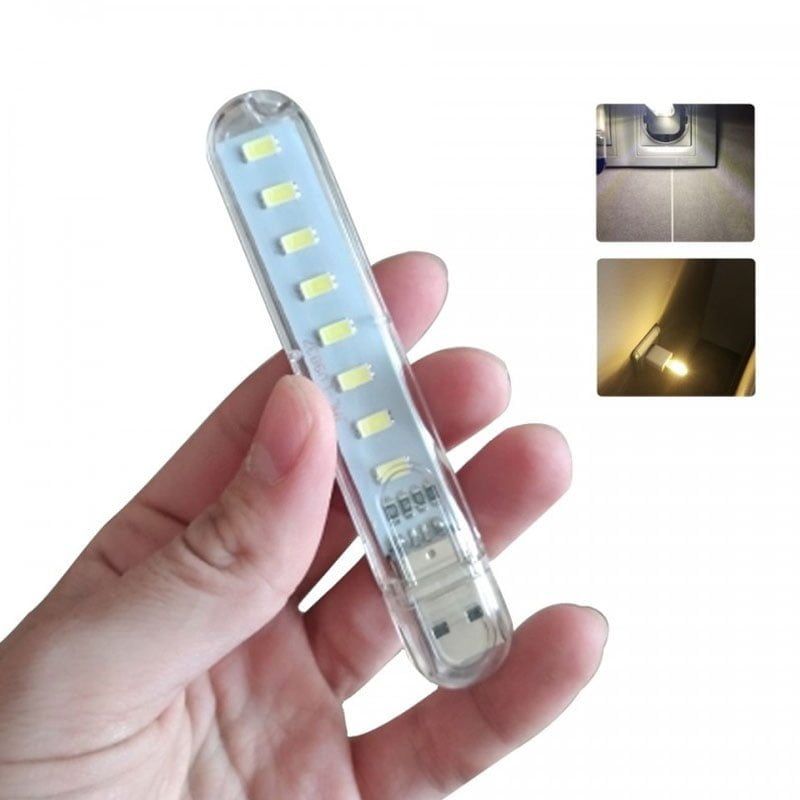 Mini USB LED φορητό φως με 8 led Cool white - Angel shopping