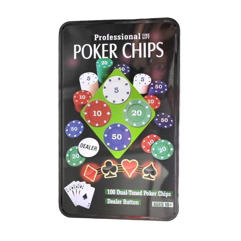 Σετ 100 Μάρκες Πόκερ Σε Μεταλλικό Κουτί - Professional poker chips