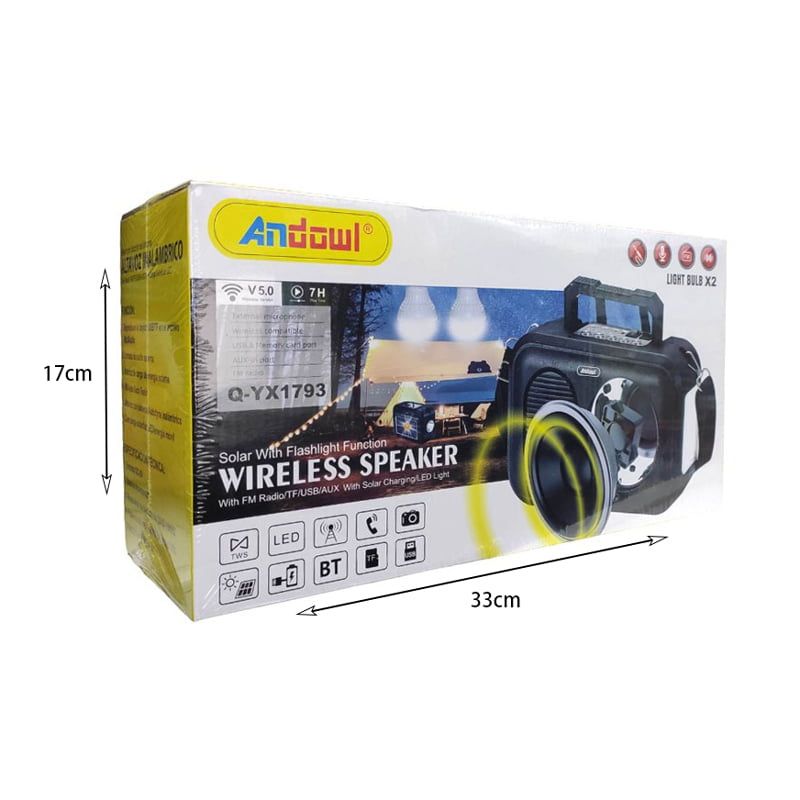 Andowl Q-YX1793 ηλιακό φορητό ηχείο με USB - Solar wireless speaker