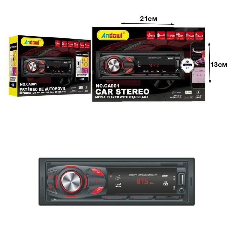 Andowl MP3 player αυτοκινήτου με είσοδο USB/SD/AUX CA001 - Car MP3 player