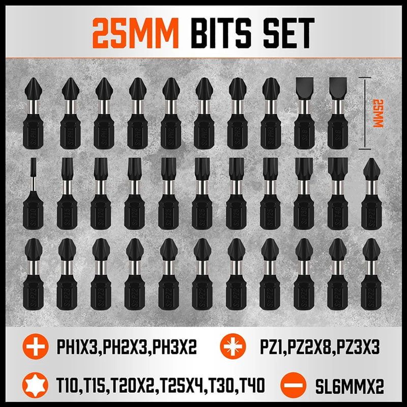 HORUSDY σετ μύτες 42τμχ SDY 94329 - Impact bit set
