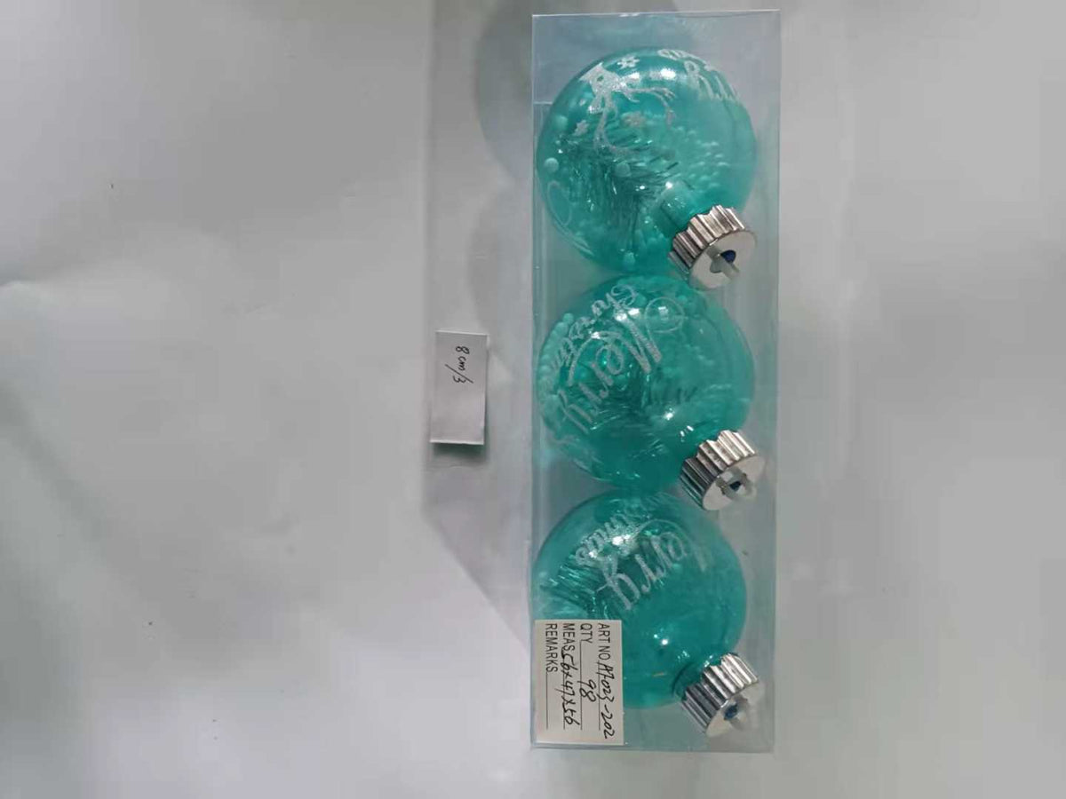 Σετ Χριστουγεννιάτικες μπάλες - 8cm - 3pcs - 232020