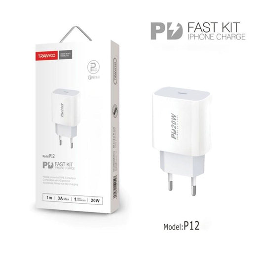 Tranyoo φορτιστής type-C σε lighting 20W 3A 1m P12-l - Fast charger