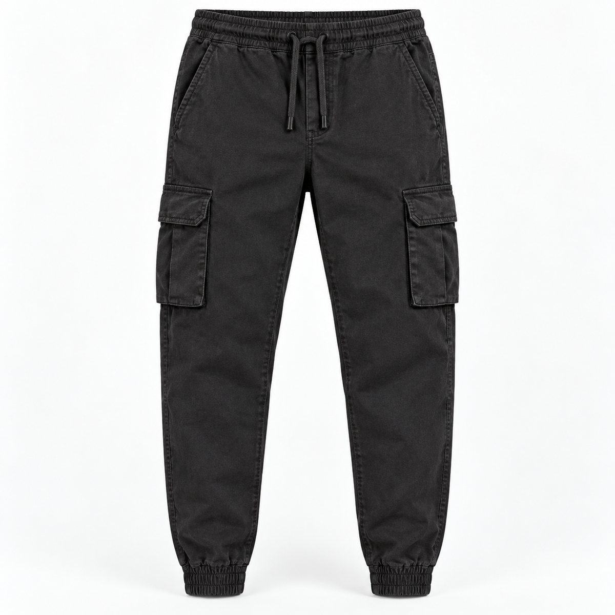 Angel Shopping Ανδρικό Παντελόνι Cargo Jogger με Κορδόνι Μαύρο