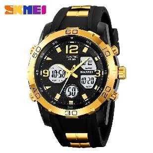 Ψηφιακό/αναλογικό ρολόι χειρός - Skmei - 2102 - Gold/White