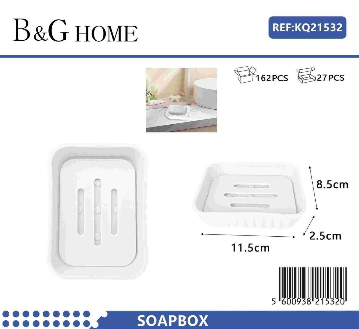 Σαπουνοθήκες μπάνιου πλαστικές - Σετ 9pcs - White - 21532