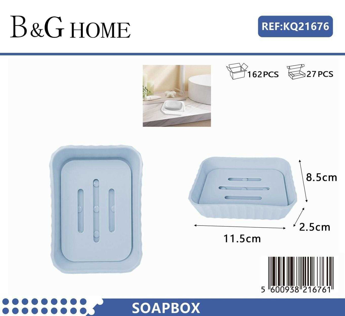 Σαπουνοθήκες μπάνιου πλαστικές - Σετ 5pcs - Light Blue - 21676