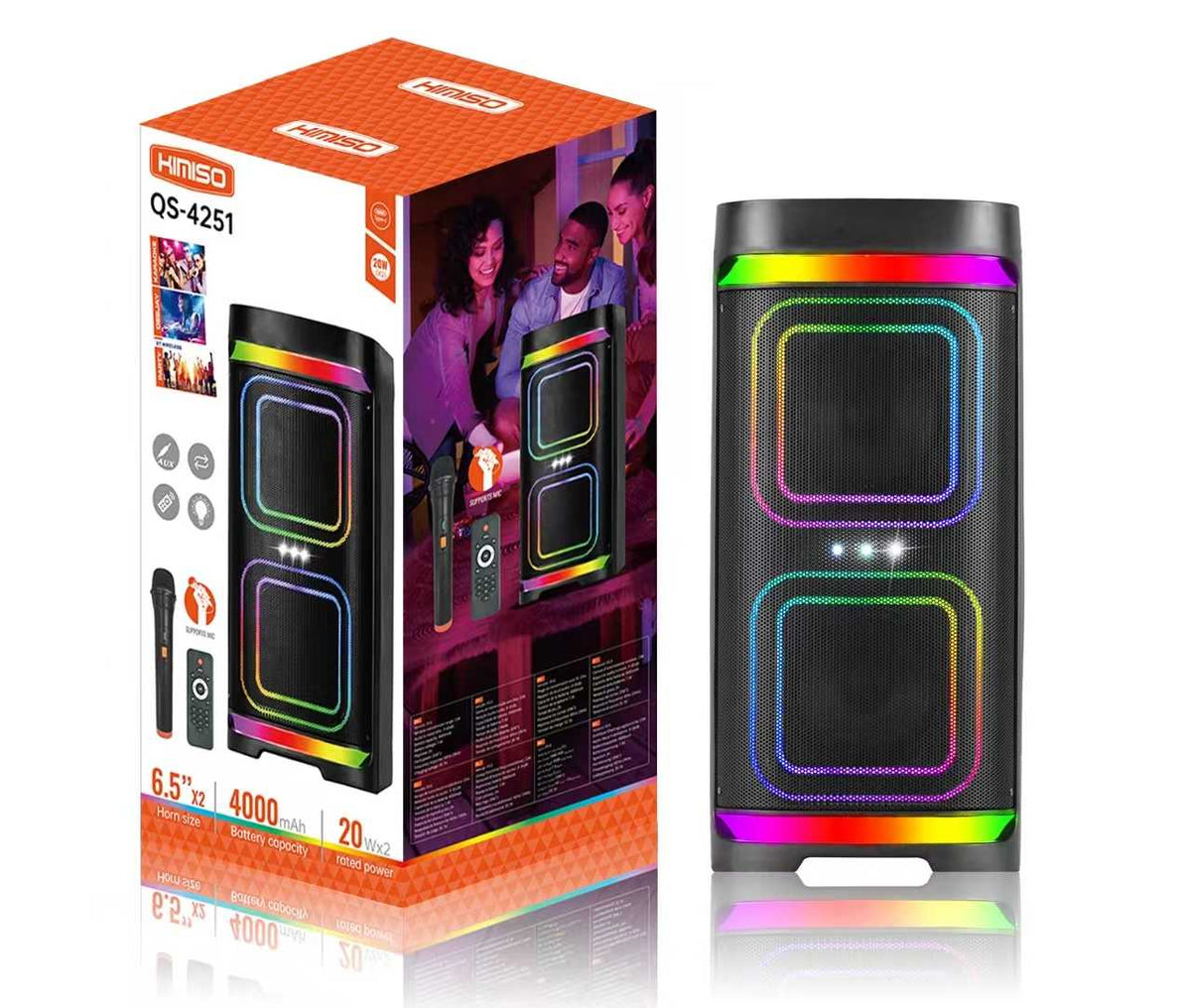 Φορητό ηχείο subwoofer με μικρόφωνο Karaoke - QS-4251 - 260943
