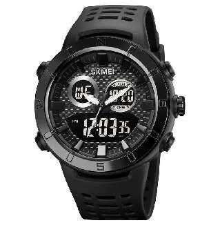 Ψηφιακό/αναλογικό ρολόι χειρός - Skmei - 2014 - Black/Black