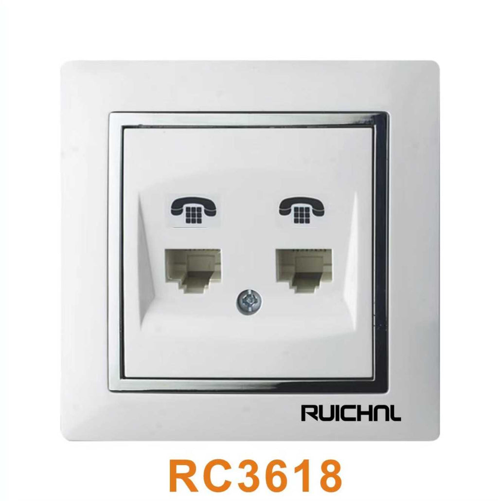 Πρίζα γραμμής τηλεφώνου διπλή - Χωνευτή - RC3618-RJ11 - 674967