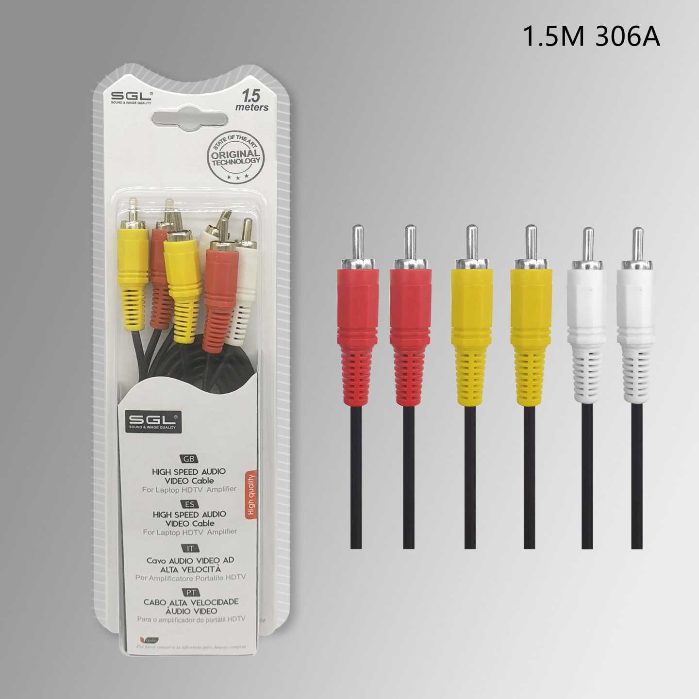 Kαλώδιο RCA - 306A - 3xRCA male/3xRCA male - 1.5m - 096094