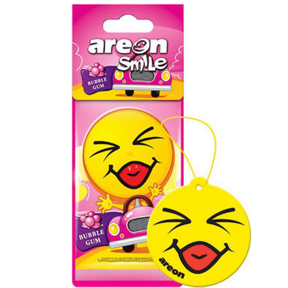 Areon Αρωματική Καρτέλα Κρεμαστή Αυτοκινήτου Smile Dry Bubble Gum ASD12 - Angel shopping