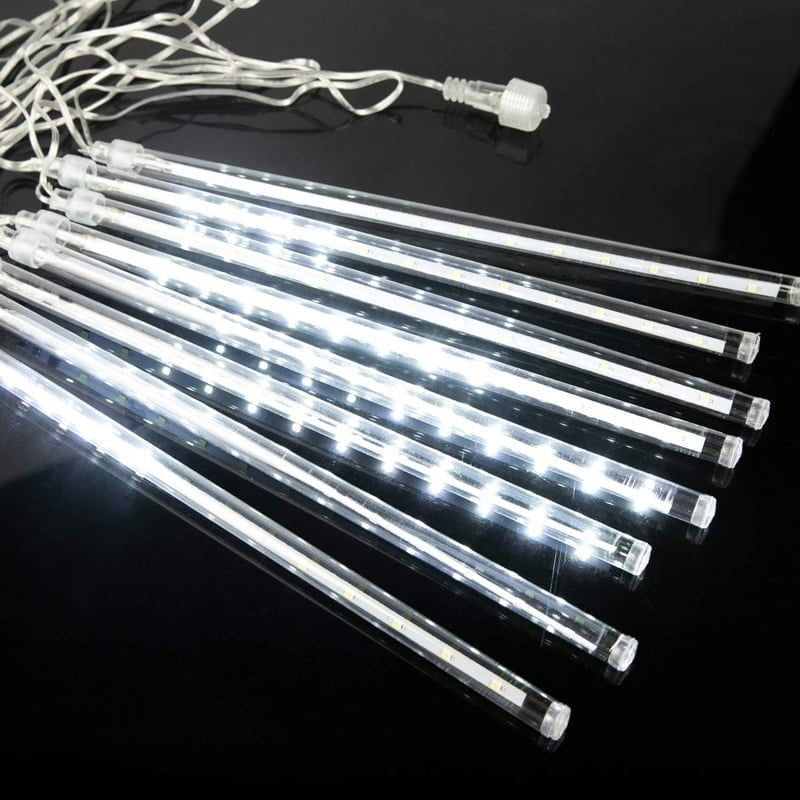 Χριστουγεννιάτικη LED Βροχή Μετεωριτών 8τμχ x 50cm Ψυχρός Φωτισμός - Σταγόνες Σταλακτίτες - Christmas fallnig rain