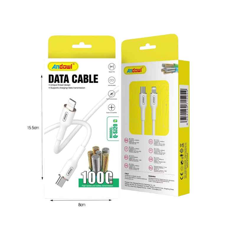 Andowl Καλώδιο δεδομένων Type-c σε Lightning 3Α 1m Q-SJ20 - Data Cable