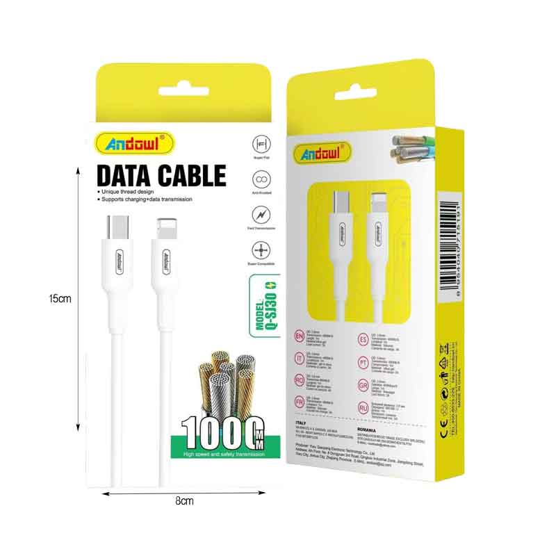 Andowl Καλώδιο δεδομένων Type-c σε Lightning 3Α Q-SJ30 - Data Cable