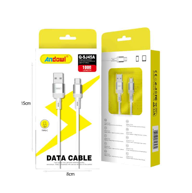 Andowl Καλώδιο Φόρτισης και Δεδομένων Type-C Q-SJ45A – Data Cable