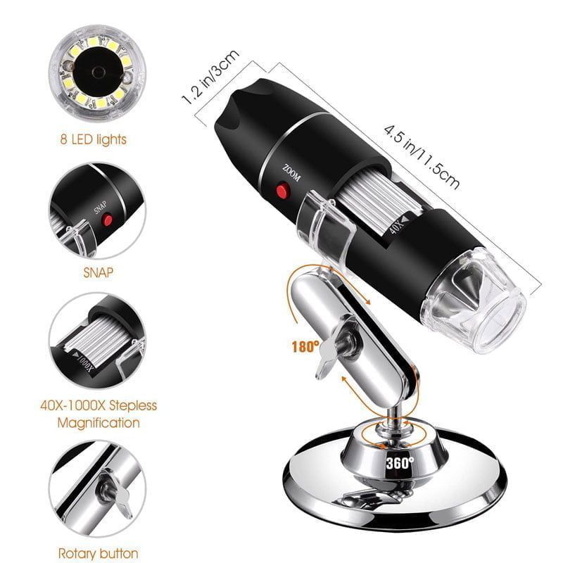 Ψηφιακό Μικροσκόπιο USB Μονόφθαλμο 1600x - Digital Microscope Electronic Magnifier