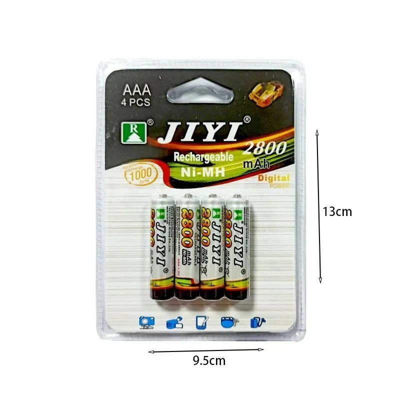 Επαναφορτιζόμενη μπαταρία ΑAA JIYI Νi-MH 1,2V - 2800mAh - 4 τεμάχια - Rechargeable battery AAA