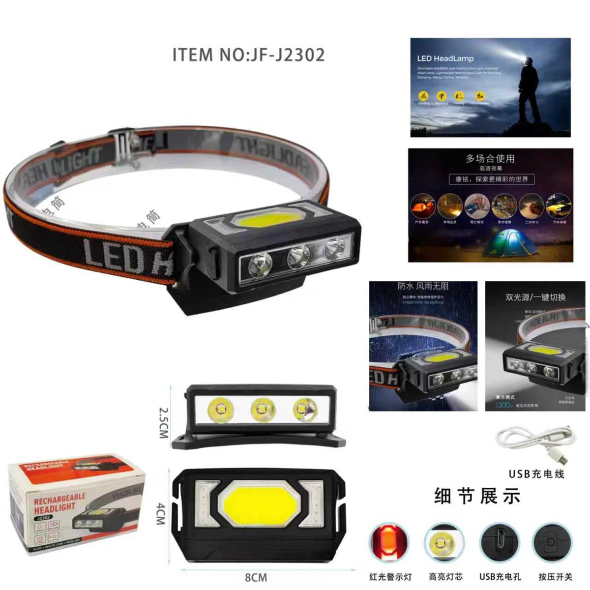 Φακός κεφαλής LED - FA2302 - 706584