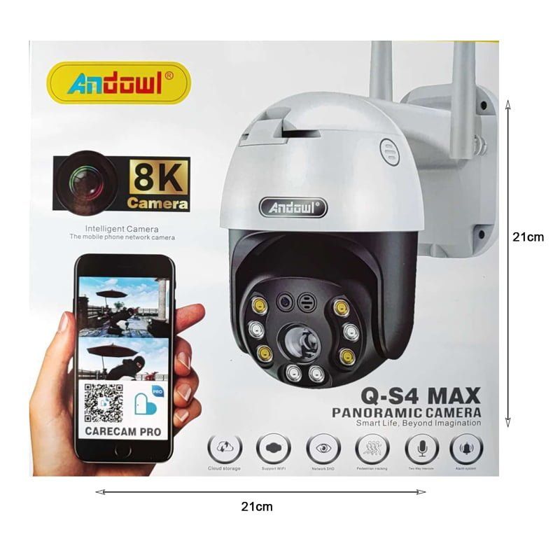 Andowl Q-S4 Max IP Κάμερα Παρακολούθησης Wi-Fi 3MP Full HD+ Αδιάβροχη με Μικρόφωνο - Panoramic Camera