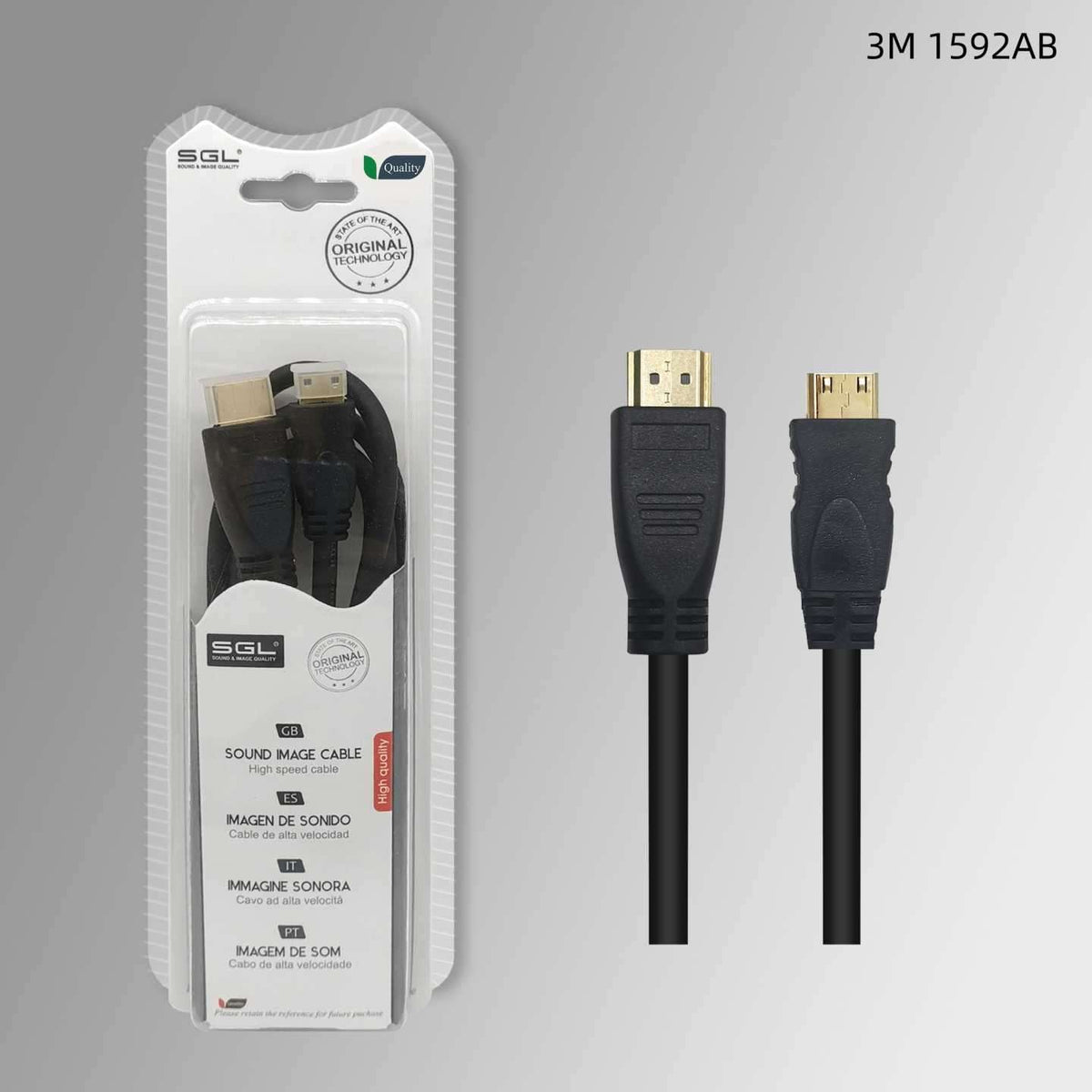 Καλώδιο HDMI σε Mini HDMI - Male/Male - 1592AB - 3m - 095172
