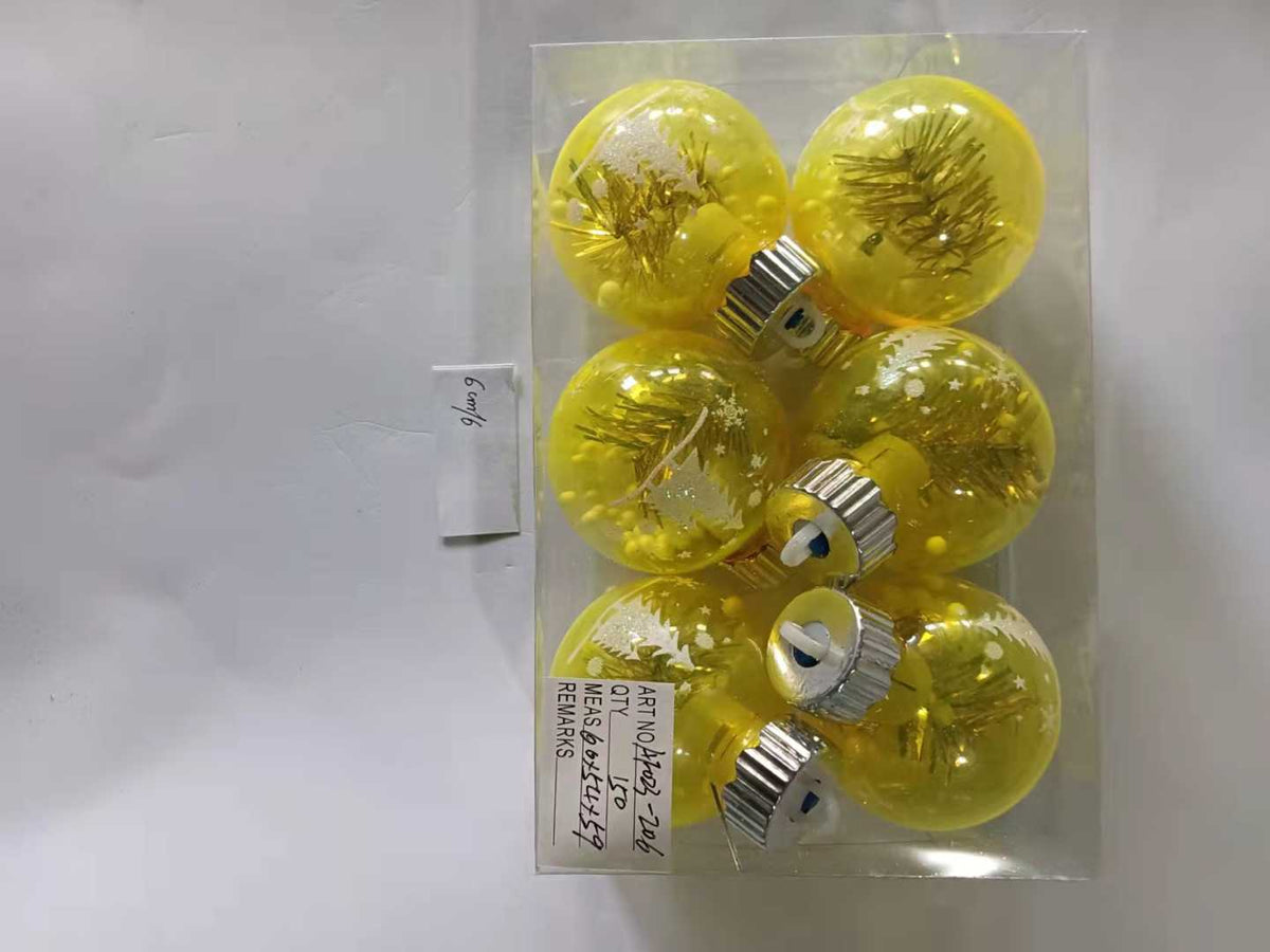 Σετ Χριστουγεννιάτικες μπάλες - 6cm - 6pcs - 232068