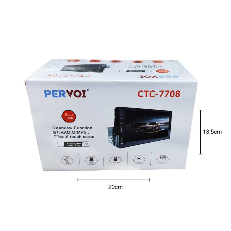 PerVoi οθόνη αυτοκινήτου 7" HD αφής 1DIN CTC-7708 - Car touch screen