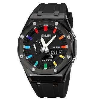 Ψηφιακό/αναλογικό ρολόι χειρός - Skmei - 2100 - Black/Black