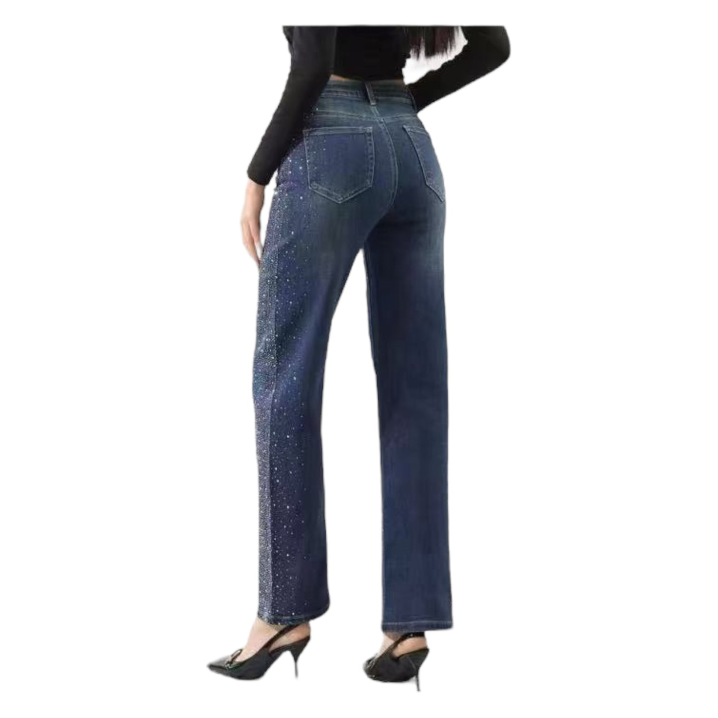 MISS GOOD Jeans With Rhinestones Blue