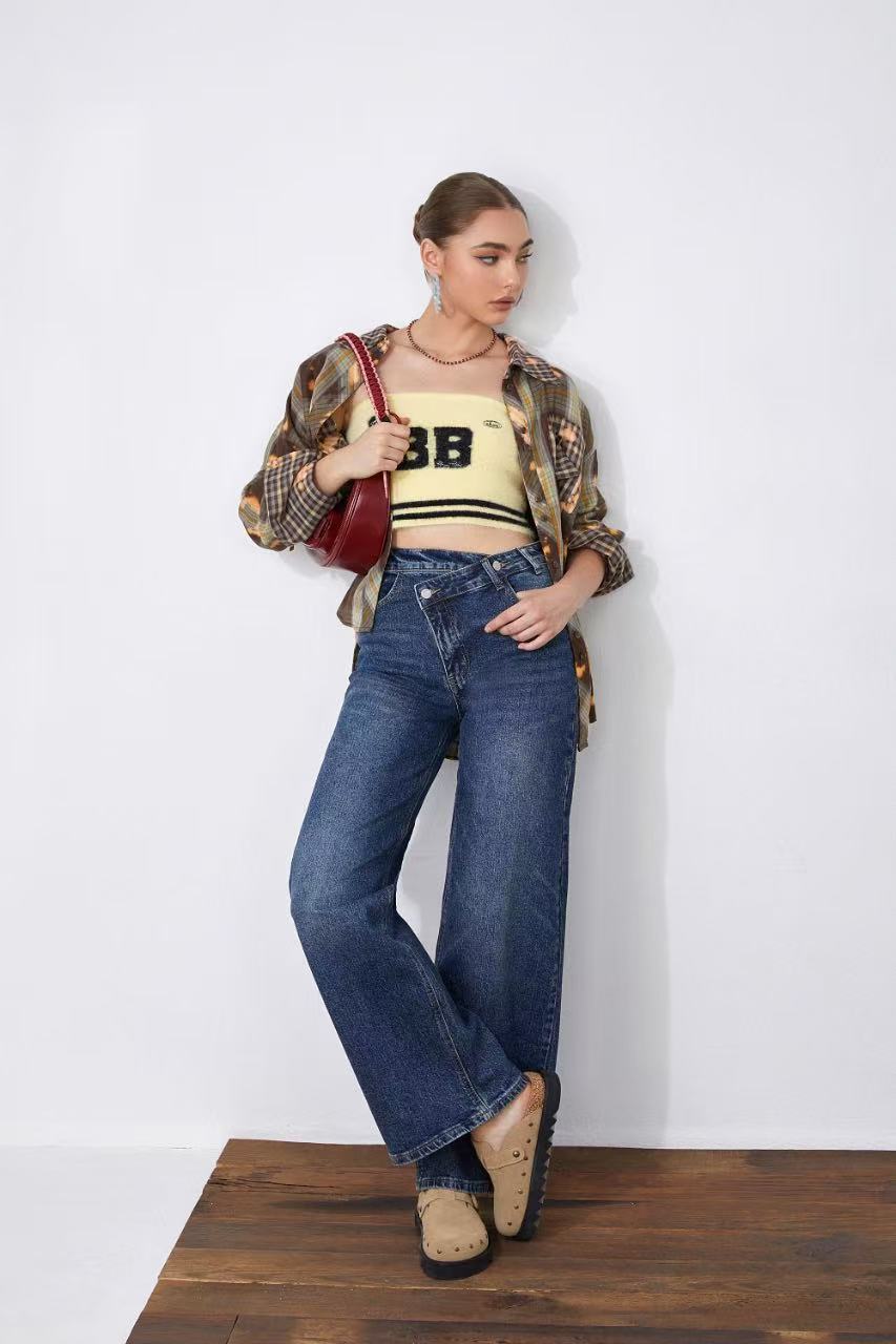 ADORO Women's Wide Leg Jeans Blue