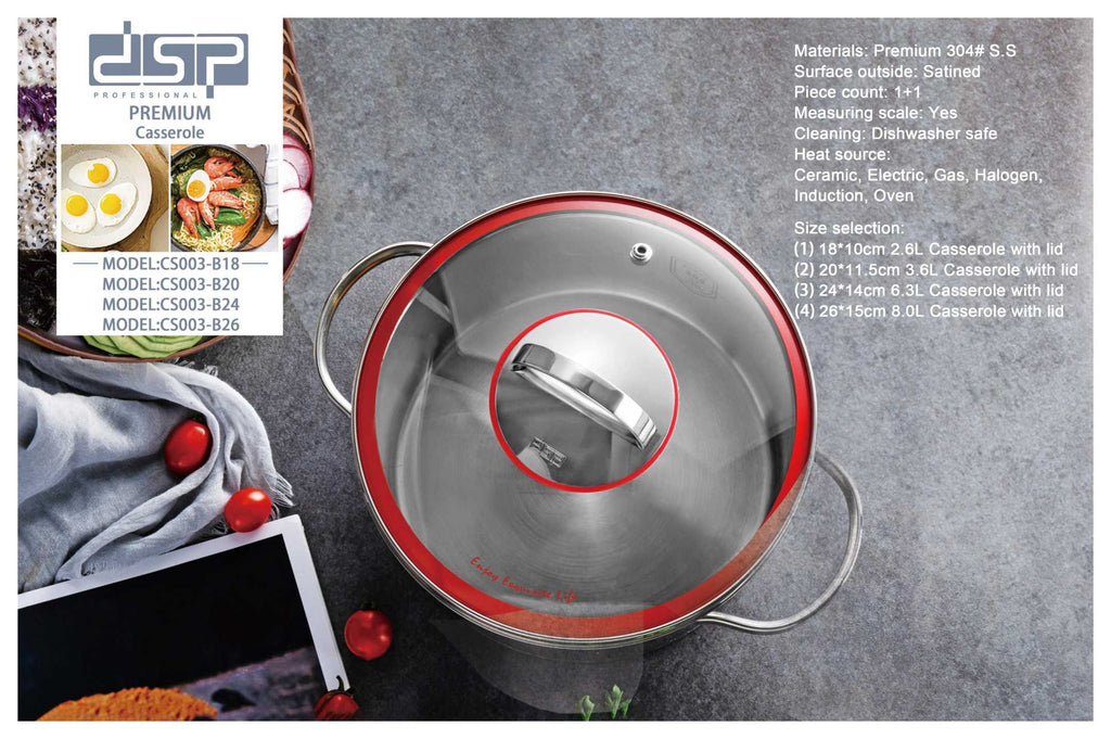 Κατσαρόλα ανοξείδωτη με καπάκι - 3.6L - CS003-B20 - DSP - 561604 ΣΠΙΤΙ & ΚΑΤΟΙΚΙΔΙΟ>Οικιακά είδη>Είδη κουζίνας